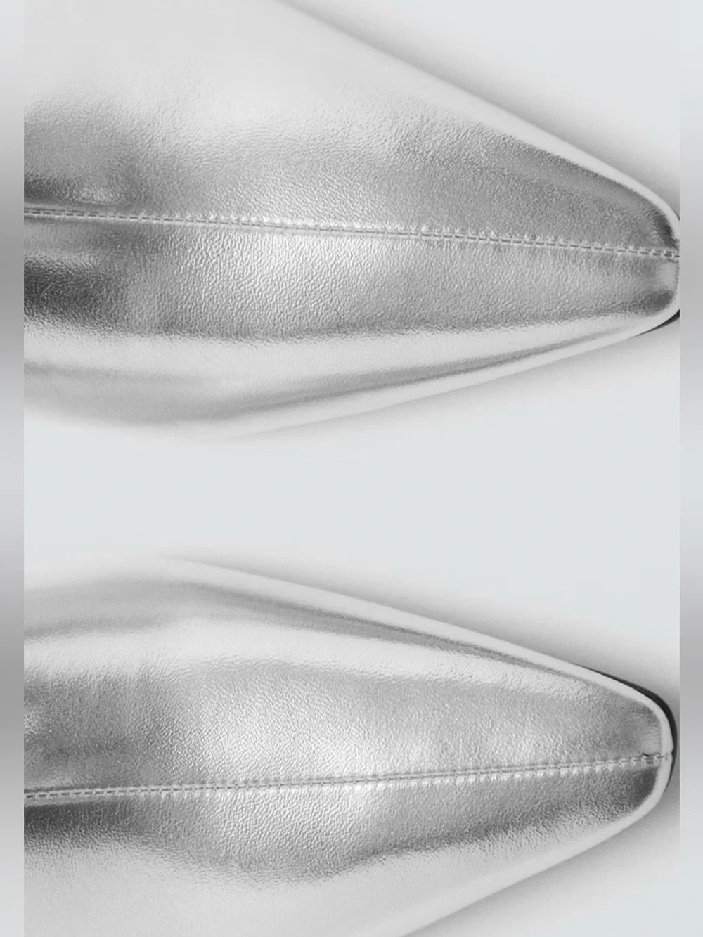 Mango Silver Pointed-Toe Ankle Boots